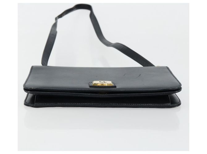 Borsa a tracolla Christian Dior in pelle blu navy e oro Auth am11577 D'oro - vista 5