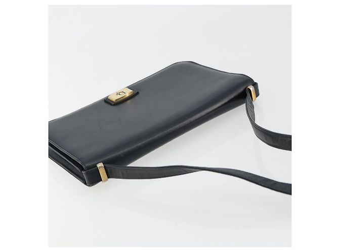 Borsa a tracolla Christian Dior in pelle blu navy e oro Auth am11577 D'oro - vista 6