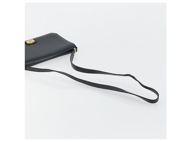 Borsa a tracolla Christian Dior in pelle blu navy e oro Auth am11577 D'oro - vista 7