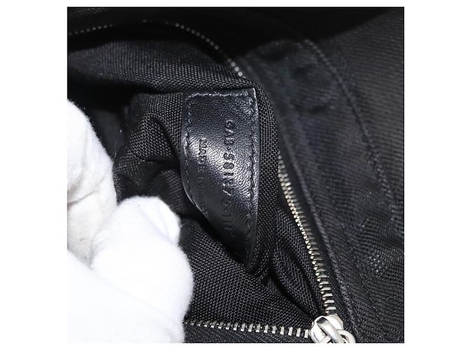 Borsa a tracolla SAINT LAURENT Tela Nero Argento 581375 Auth hk3728A - vista 12