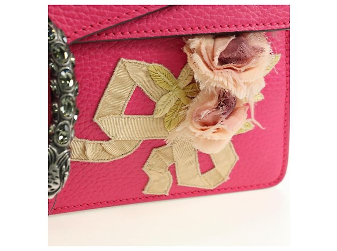 Borsa a Spalla GUCCI Chain Dionysus Small in Pelle Rosa Argento 400249 Auth mr2426V - vista 19
