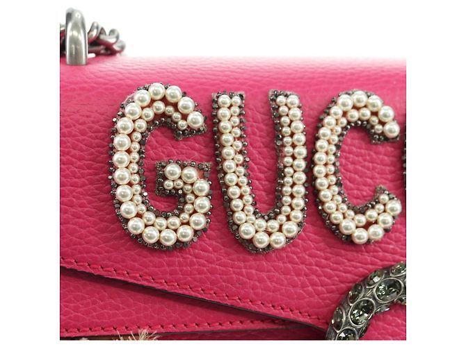 Borsa a Spalla GUCCI Chain Dionysus Small in Pelle Rosa Argento 400249 Auth mr2426V - vista 21
