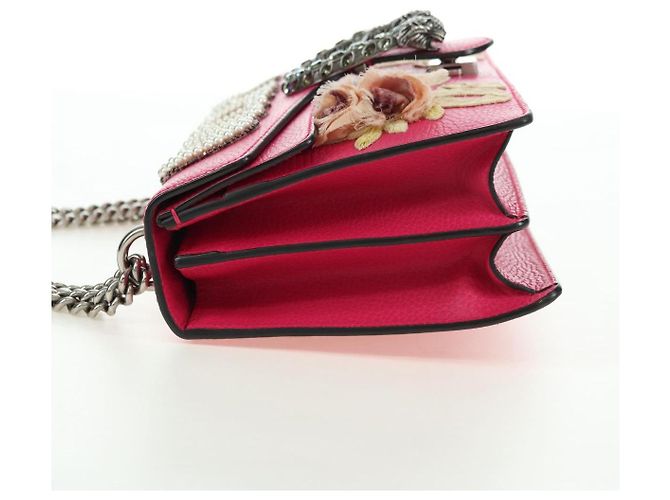 Borsa a Spalla GUCCI Chain Dionysus Small in Pelle Rosa Argento 400249 Auth mr2426V - vista 3