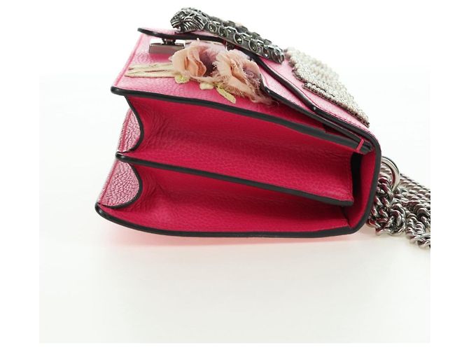 Borsa a Spalla GUCCI Chain Dionysus Small in Pelle Rosa Argento 400249 Auth mr2426V - vista 4