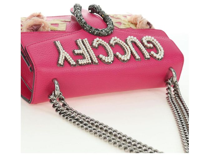 Borsa a Spalla GUCCI Chain Dionysus Small in Pelle Rosa Argento 400249 Auth mr2426V - vista 6