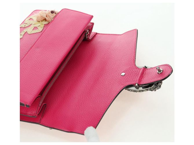 Borsa a Spalla GUCCI Chain Dionysus Small in Pelle Rosa Argento 400249 Auth mr2426V - vista 9