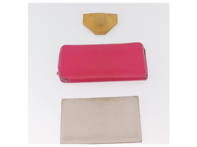 Hermès Portafoglio HERMES in pelle 3 pezzi Rosa Rosso beige Auth bs34898 - vista 3