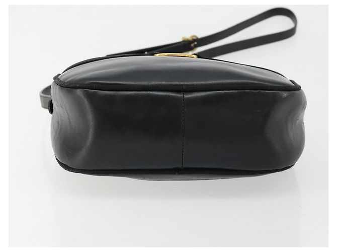 Borsa a Spalla Salvatore Ferragamo Vala in Pelle Nera e Oro Auth BA12552 Nero D'oro - vista 5