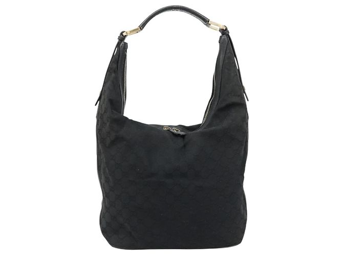 Borsa a Spalla GUCCI GG Canvas Nera Argento 001 4287 Auth 177507 Nero - vista 13