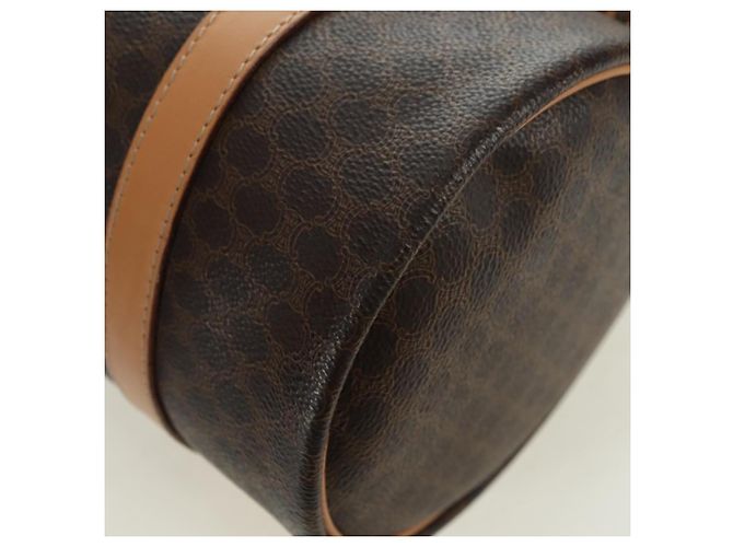 Céline Borsa Boston CELINE in tela Macadam PVC Pelle Marrone Oro Auth 176802V D'oro - vista 16