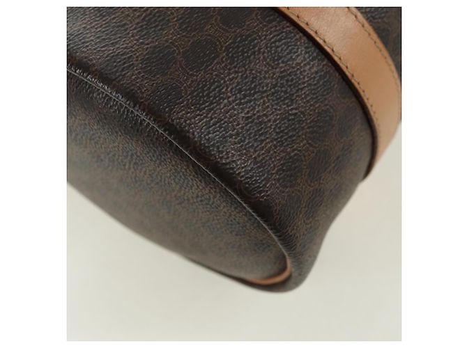 Céline Borsa Boston CELINE in tela Macadam PVC Pelle Marrone Oro Auth 176802V D'oro - vista 17