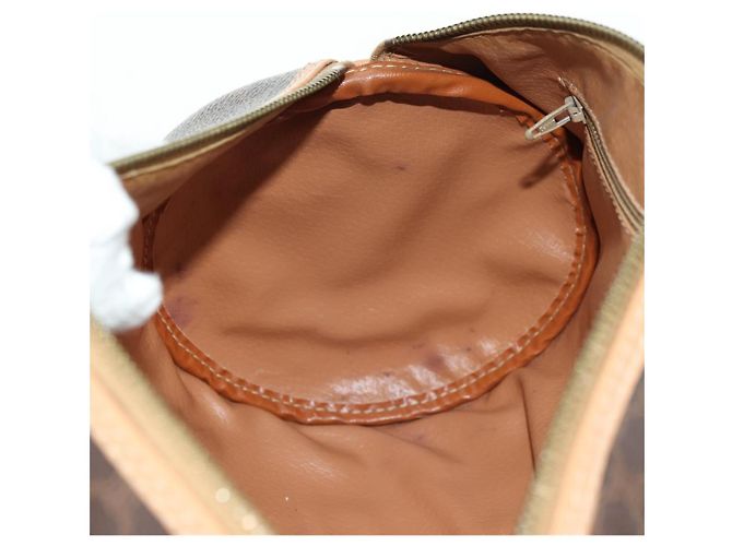 Céline Borsa Boston CELINE in tela Macadam PVC Pelle Marrone Oro Auth 176802V D'oro - vista 24
