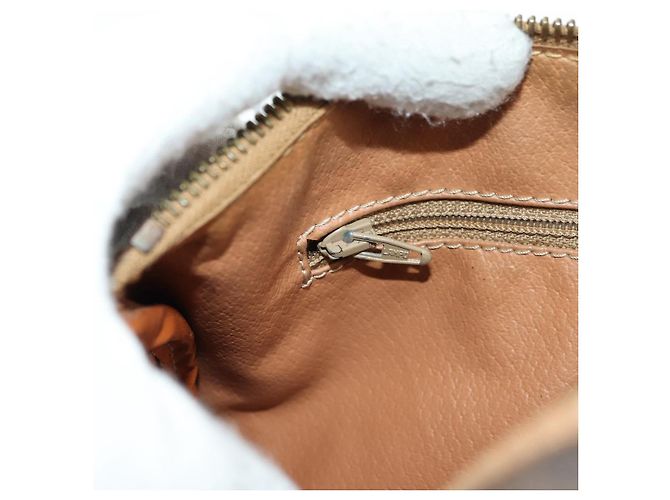 Céline Borsa Boston CELINE in tela Macadam PVC Pelle Marrone Oro Auth 176802V D'oro - vista 25