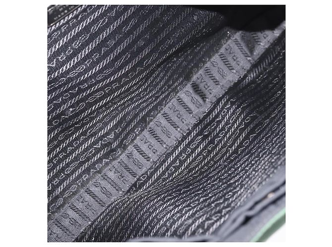 Borsa Tote PRADA Nylon Verde Nero Auth ti3933 - vista 11