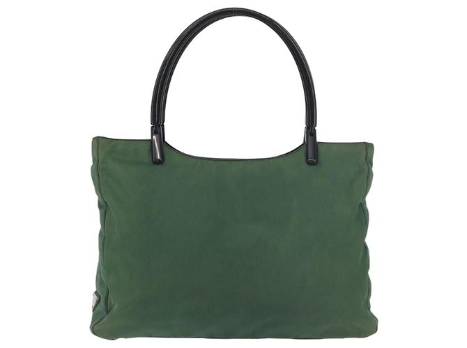 Borsa Tote PRADA Nylon Verde Nero Auth ti3933 - vista 13