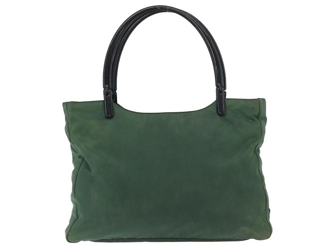 Borsa Tote PRADA Nylon Verde Nero Auth ti3933 - vista 2