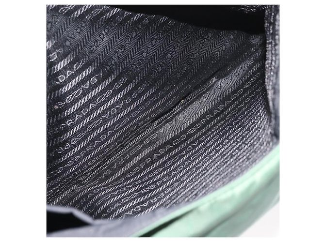 Borsa Tote PRADA Nylon Verde Nero Auth ti3933 - vista 26