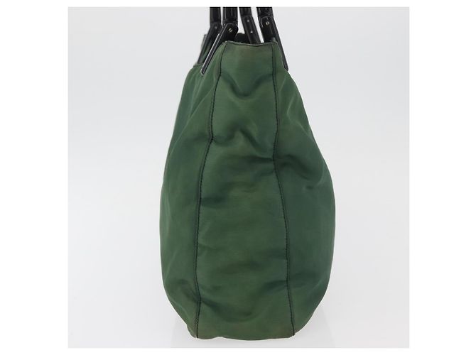 Borsa Tote PRADA Nylon Verde Nero Auth ti3933 - vista 4