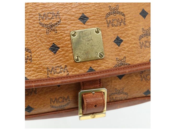Borsa a tracolla MCM Vicetos Logogram PVC Marrone Oro Auth 180068 D'oro - vista 12