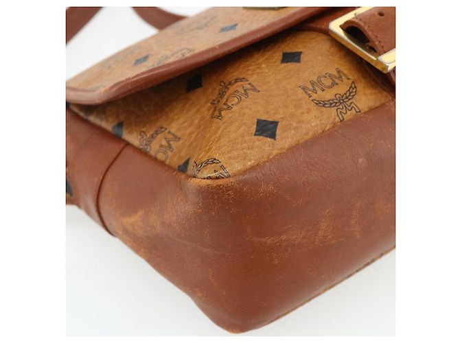 Borsa a tracolla MCM Vicetos Logogram PVC Marrone Oro Auth 180068 D'oro - vista 14