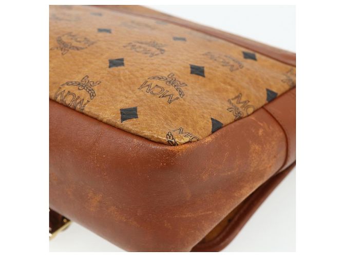 Borsa a tracolla MCM Vicetos Logogram PVC Marrone Oro Auth 180068 D'oro - vista 15