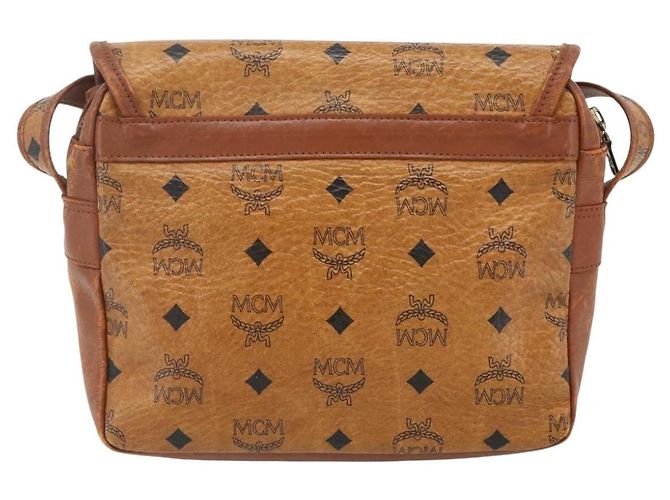 Borsa a tracolla MCM Vicetos Logogram PVC Marrone Oro Auth 180068 D'oro - vista 2