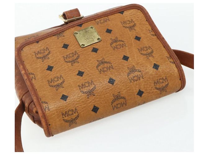 Borsa a tracolla MCM Vicetos Logogram PVC Marrone Oro Auth 180068 D'oro - vista 6