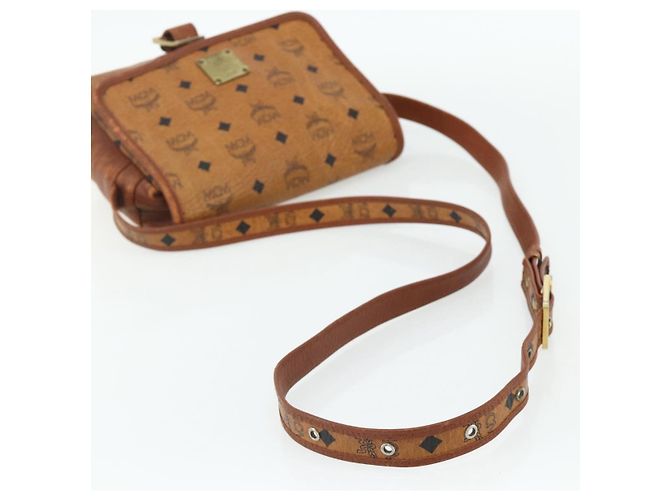 Borsa a tracolla MCM Vicetos Logogram PVC Marrone Oro Auth 180068 D'oro - vista 7