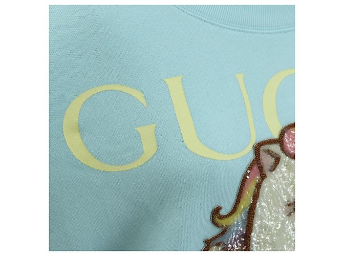 GUCCI Bananya Kollaboration Trainer Baumwolle Hellblau Auth 179651M - Ansicht 7