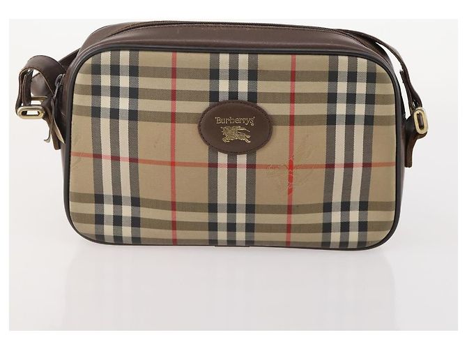 Borsa a tracolla Burberry Nova Check in tela 2 set Beige Auth BA12494 - vista 10