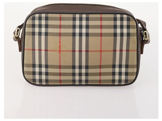 Borsa a tracolla Burberry Nova Check in tela 2 set Beige Auth BA12494 - vista 11