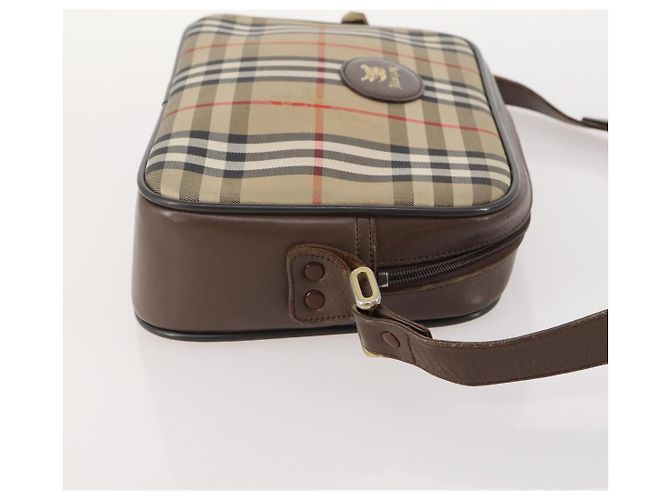 Borsa a tracolla Burberry Nova Check in tela 2 set Beige Auth BA12494 - vista 12