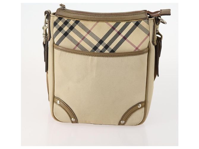 Borsa a tracolla Burberry Nova Check in tela 2 set Beige Auth BA12494 - vista 2