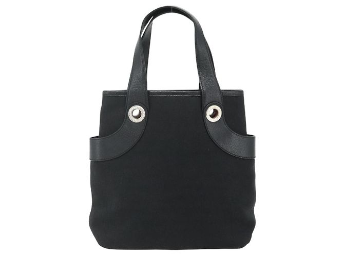Bulgari Borsa BVLGARI Logo Mania in tela nero argento Auth 180084 - vista 13