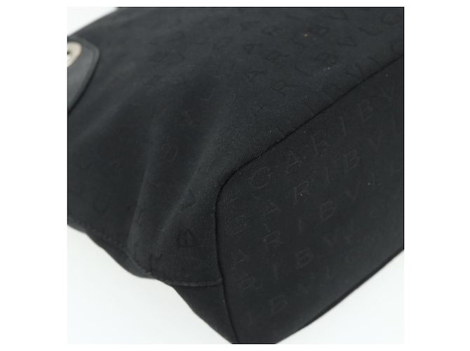 Bulgari Borsa BVLGARI Logo Mania in tela nero argento Auth 180084 - vista 14