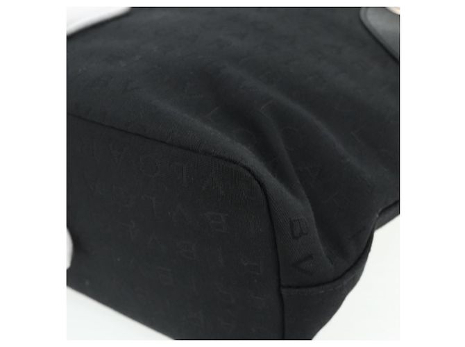 Bulgari Borsa BVLGARI Logo Mania in tela nero argento Auth 180084 - vista 15
