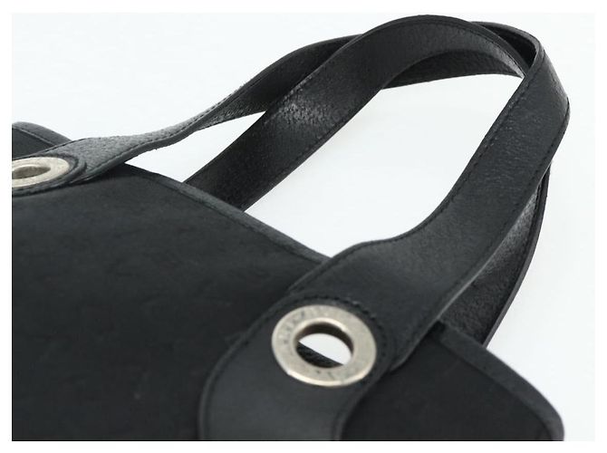 Bulgari Borsa BVLGARI Logo Mania in tela nero argento Auth 180084 - vista 8