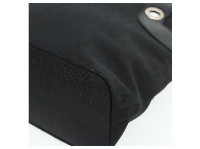 Bulgari Borsa BVLGARI Logo Mania in tela nero argento Auth 180084 - vista 9