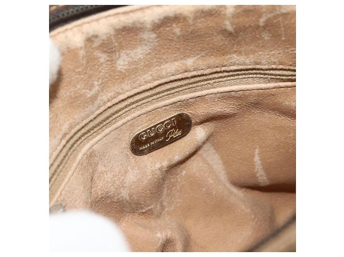 Borsa a tracolla GUCCI GG Plus Supreme PVC Beige Oro Auth 180211 D'oro - vista 10