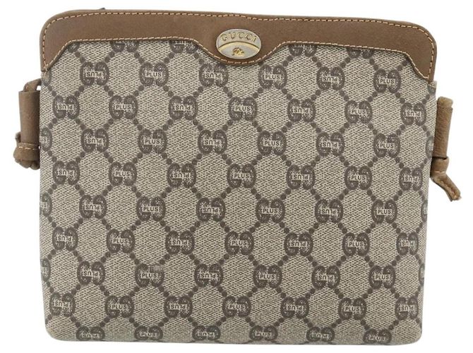 Borsa a tracolla GUCCI GG Plus Supreme PVC Beige Oro Auth 180211 D'oro - vista 13