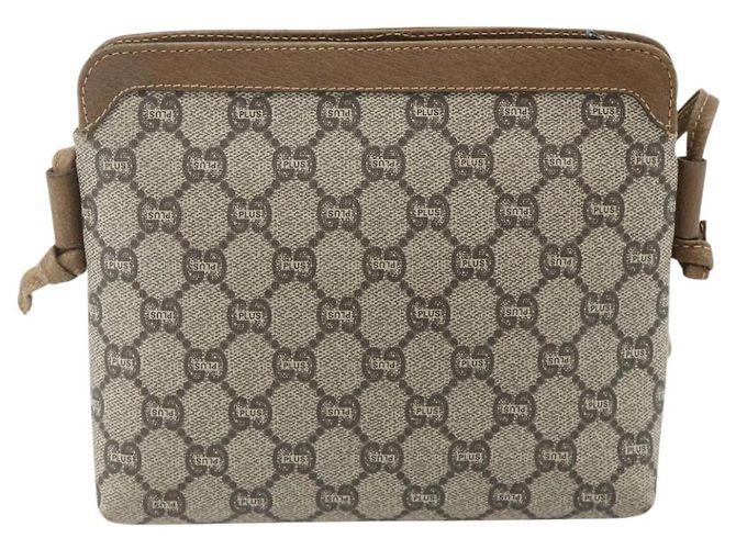 Borsa a tracolla GUCCI GG Plus Supreme PVC Beige Oro Auth 180211 D'oro - vista 2