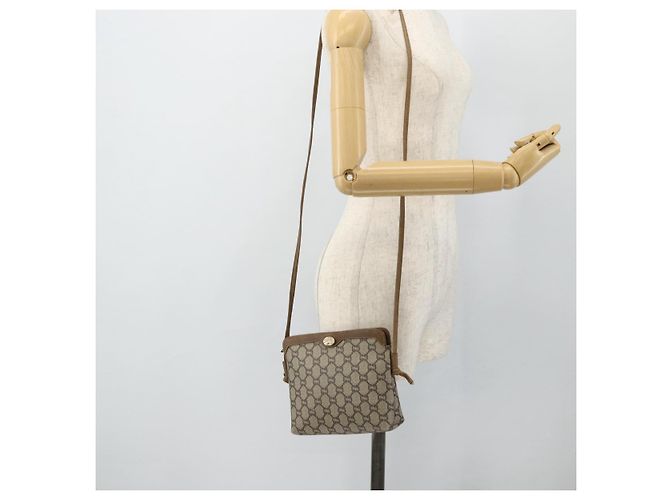 Borsa a tracolla GUCCI GG Plus Supreme PVC Beige Oro Auth 180211 D'oro - vista 21
