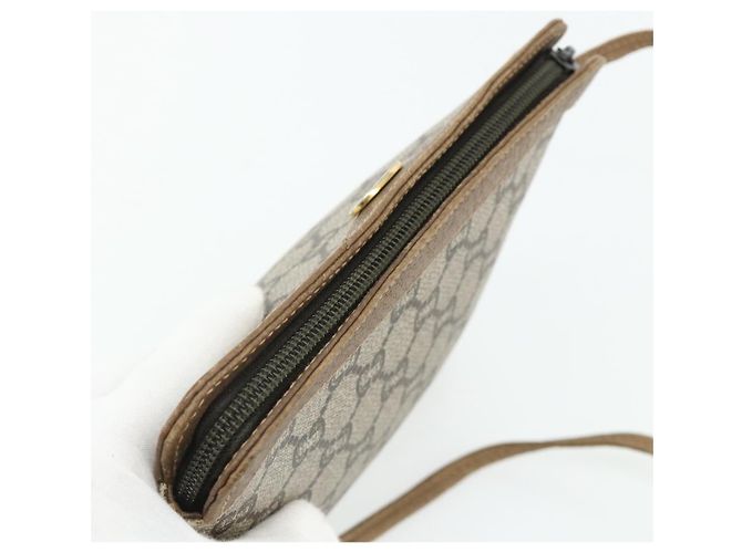 Borsa a tracolla GUCCI GG Plus Supreme PVC Beige Oro Auth 180211 D'oro - vista 6