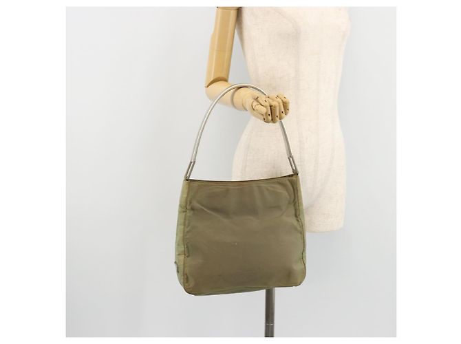 Borsa a Spalla PRADA Nylon Verde Auth 179345 - vista 24