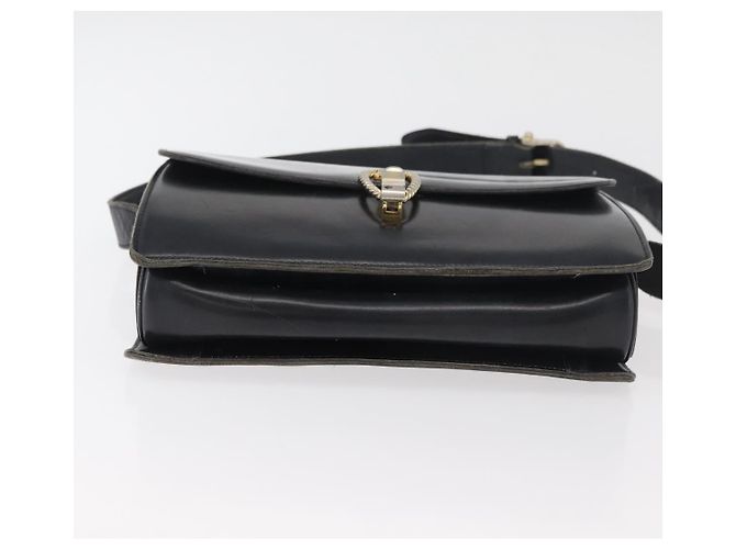 Céline Bolsa de Ombro CELINE em Couro Preto com Detalhes Dourados Auth 179985 - vista 5