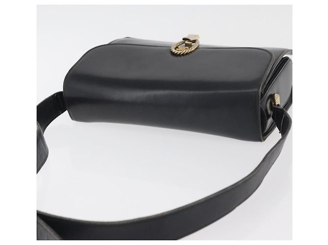 Céline Bolsa de Ombro CELINE em Couro Preto com Detalhes Dourados Auth 179985 - vista 6