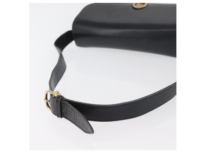 Céline Bolsa de Ombro CELINE em Couro Preto com Detalhes Dourados Auth 179985 - vista 7