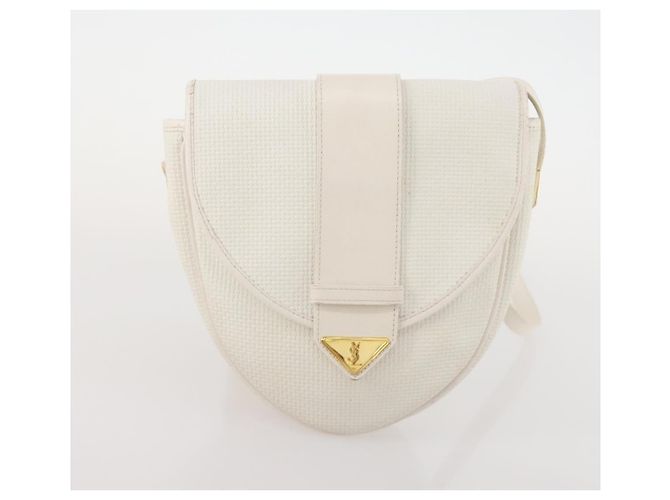 Borsa a tracolla SAINT LAURENT PVC 2 Set Marrone Bianco Auth fm5353 - vista 10
