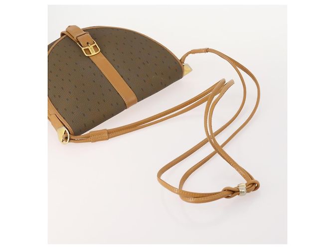 Borsa a tracolla SAINT LAURENT PVC 2 Set Marrone Bianco Auth fm5353 - vista 5