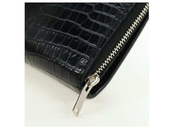 SAINT LAURENT Carteira Compacta Cassandra Croco Embossing Black Auth 179335M Preto - vista 16